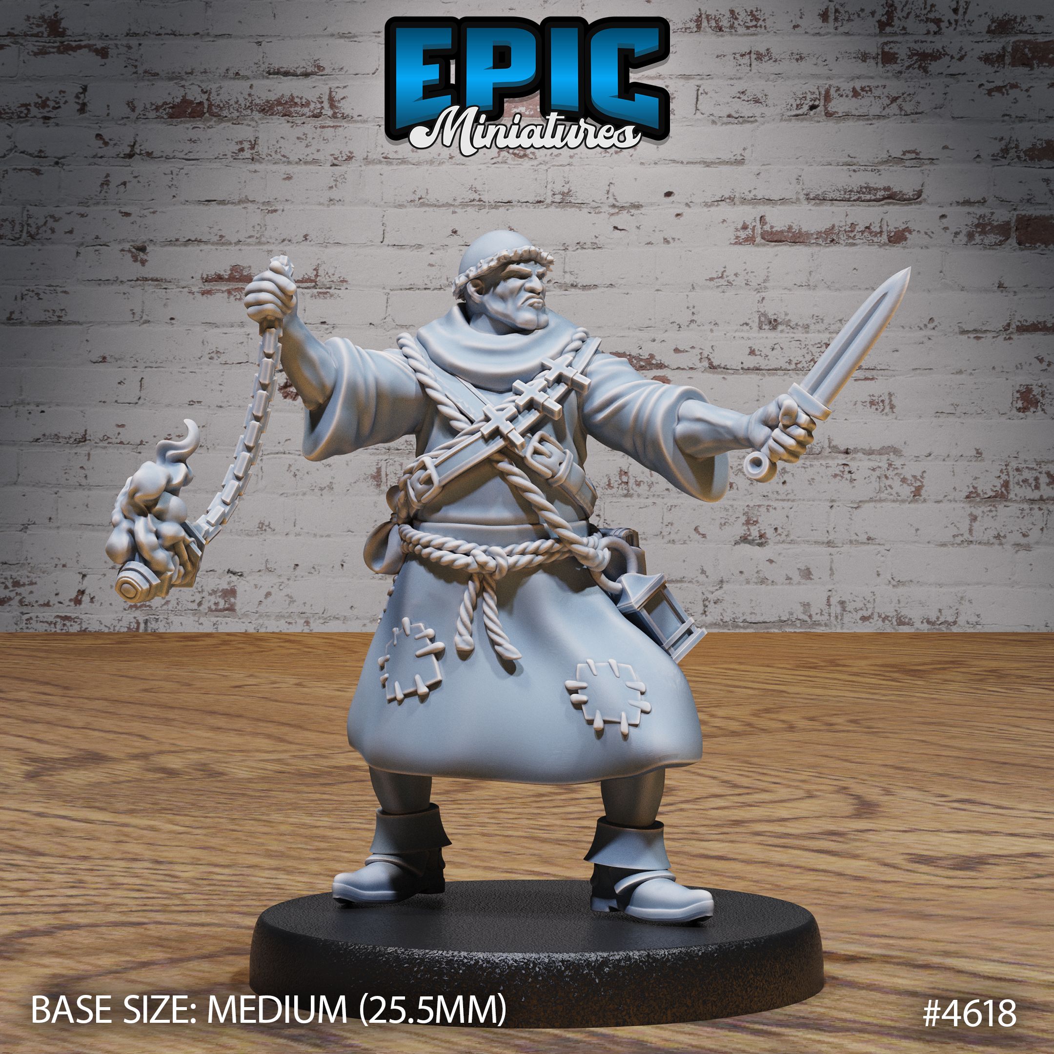 Medieval Cleric Monk Knife / Humanoid Priest / Heavenly High Guardian / Magical Warrior / Holy Soldier / Divine Magic Healer / Mysterious Encounter